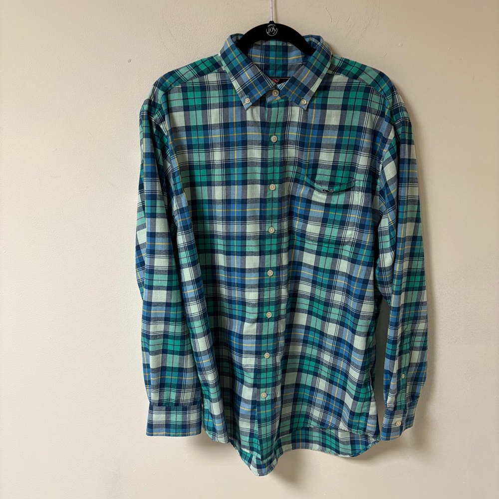 Vineyard Vines Performance Men’s Shirt Button Down Plaid Large Classic